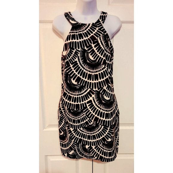 Trina Turk tribal print sleeveless dress in black and white Size 2 - Picture 3 of 5